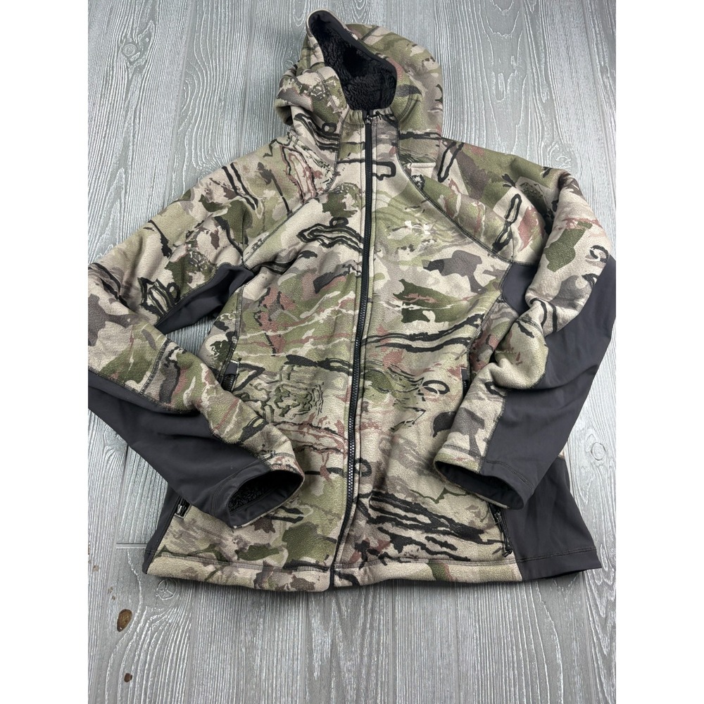 Under Armour Womens Camo XL Coldgear Full Zip Hoodie Insulated Fleece